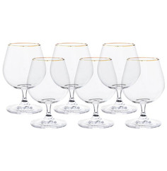 Бокалы для бренди Bohemia Crystal Sylvia с отводкой золото 6 шт 400 мл