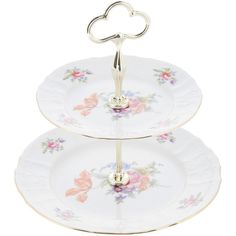 Этажерка Thun1794 двухъярусная декор Мейсенский букет