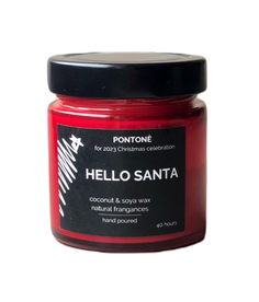 Ароматическая свеча HELLO SANTA в банке из красного стекла 200 мл 40 часов горения Pontone