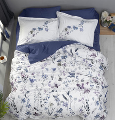 Комплект постельного белья First Choice MORENO BLUE, хлопковый сатин, евро