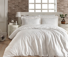 Комплект постельного белья First Choice CARMINA WHITE, хлопковый сатин, евро