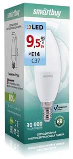 Лампа светодиодная SMARTBUY, E14, 9,5W, 4000K, "Свеча", арт. 663679 - (10 шт.) No Brand