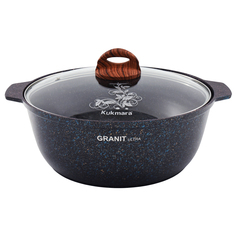 Кастрюля-жаровня Kukmara granit ultra blue литая 28 см 5 л