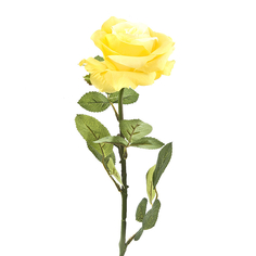 Цветок искусственный на ножке Роза жёлтая, 70 см., Gloria Garden, 7820205