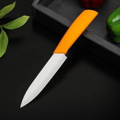 Нож керамический "Симпл", лезвие 12,5 см, soft touch, оранжевый No Brand