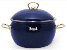 Кастрюля Rashel 2,2л эмалированная R1216 синяя ручки золото