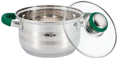 Кастрюля с крышкой нержавеющая сталь Berlinger 7,5л 2800-26 green BS