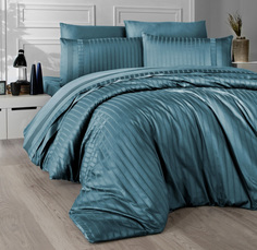 Комплект постельного белья First Choice NEW TREND BLUE STONE хлопковый сатин люкс евро