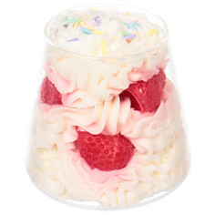 Ароматическая свеча UltraMarine Взбитые сливки 114-076 аромат ванили и клубники 8,5х8,5 см