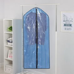 Чехол для одежды 60x137 см, полиэтилен, цвет синий прозрачный Доляна