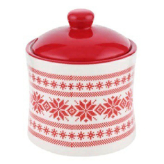 Сахарница Homeclub Royal Christmas с крышкой керамика белая 300 мл 9x9x11,5 см
