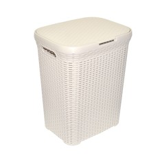 Корзина для белья 60 л Ротанг VIOLET, слоновая кость