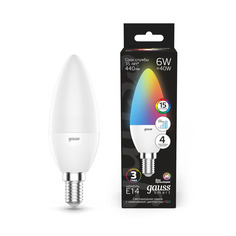Лампа Gauss Свеча 6W E14 RGBW+димирование LED