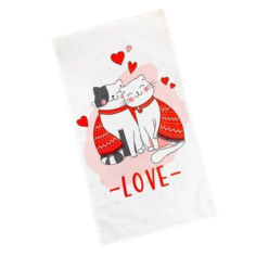 Полотенце Этель "Cats love" 40х73 см, 100% хл, саржа 190 гр/м2 No Brand