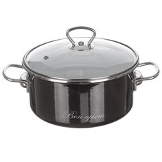 Кастрюля 4 л с крышкой Vitross Bon Appetit 8SD205S/8SB225S мокрый асфальт индукция