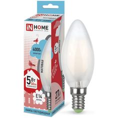 Светодиодная лампа In Home LED-СВЕЧА-deco 5Вт 230В Е14 4000К 450Лм 4690612006765 x10