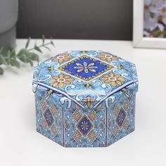 Шкатулка металл многогранник "Восточные узоры" 6,5х11,5х11,5 см No Brand