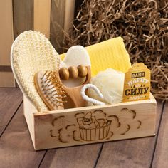 Набор подарочный Баня парит полотенце и аксессуары Этель