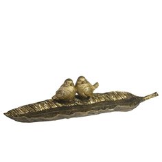 Декоративная подставка под мелочи Лист с птичками (золото), 41*11*9 см KSMR-713442/D057 No Brand
