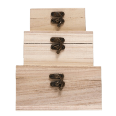 Шкатулка для росписи "Сундучки" 3 шт 6,8х12,8х10,4 5,6х10,9х7,8 4,2х8,8х5,3 см Sima-Land