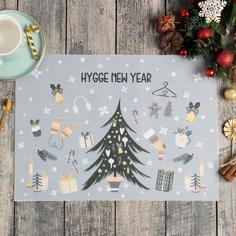 Новогодняя салфетка на стол Hygge New Year ПВХ, 40х29 Доляна