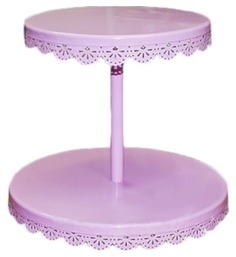 Подставка для торта 2-х ярусная металлическая Ажурная Cupcake stand No Brand