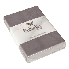 Простыня Butterfly Premium collection полутораспальная сатин серая