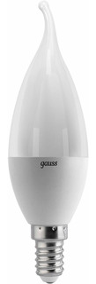 Лампа светодиодная Gauss Basic Filament Е14 6,5 Вт 4100 К свеча на ветру матовая