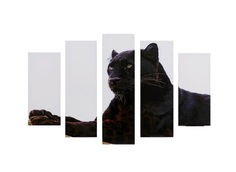Модульная картина "Гордый леопард" (2-23х52; 2-24х70; 1-24х80) 120х80см Постер Лайн