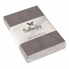 Простыня Butterfly Premium Collection 180x200 см сатин серая
