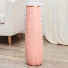 Ваза керамика напольная "Геометрия люкс"14x60 см, ромбики, розовая Sima Land