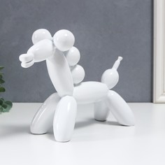 Сувенир полистоун "Воздушный шарик - лошадка" белый 18х8х28 см No Brand