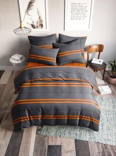 Постельное белье "Ночь нежна" ROYAL из поплина "Оранж"; 1.5 наволочки 70 х 70 (размер)