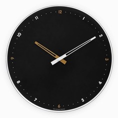 Часы настенные, серия: Интерьер, плавный ход, d-30 см, черные Troika
