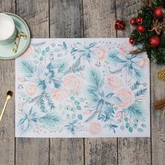 Салфетка на стол "Christmas flowers" 30х40см No Brand