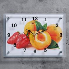 Часы настенные, серия: Кухня, "Абрикосы и клубника", 25х35 см Сюжет