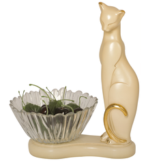Фруктовница-конфетница Кошка Шелби Айвори Bogacho