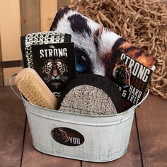 Набор подарочный Этель Strong полотенце 70х146см и аксс (4 предм)