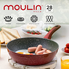 Сковорода глубокая Moulin Villa Raspberry pie RSB-28-DI-CN, 28 см, индукция