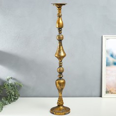 Подсвечник металл на 1 свечу "Микелле" состаренная бронза 15х15х81,5 см No Brand