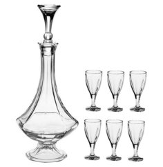 Набор для водки ликера 7 предметов (графин 700 мл + 6 рюмок по 60 мл) Crystal Bohemia