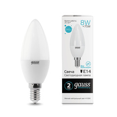 Лампа Gauss Elementary Свеча 8W 540lm 4100K Е14 LED