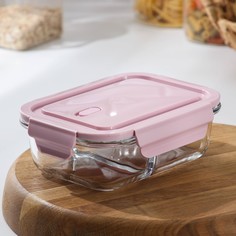 Контейнер из жаропрочного стекла двухсекционный с крышкой Cookn Freeze, 200мл/300 мл, 17,5 Доляна