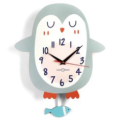 Часы настенные, серия: Детские, "Пингвин", с маятником No Brand