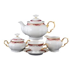 Сервиз чайный Thun 1794 Красная лилия 6 персон 9 предметов