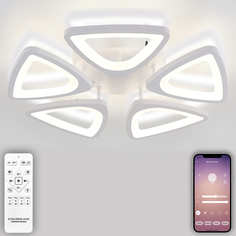 Светодиодный светильник люстра с пультом ДУ, мобильным приложением, 100W, белый, LED Natali Kovaltseva