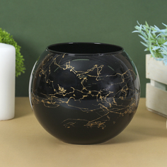 Ваза "Паутинка-2"шаровая с декором, 13х15,7 см 1,7 л, микс Evis