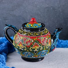 Чайник Риштанская керамика Самарканд, 1 л, разноцветный микс Shafran