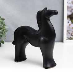 Сувенир керамика "Чёрный конь" матовый 21х5,5х20 см No Brand