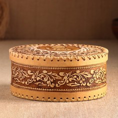 Шкатулка "Кот с колпаком", 18,5х18,5х8 см,береста Sima Land